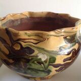 Two glazed terracotta planters