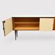 Italian vintage design sideboard with glass top – in the style of Vittorio Dassi