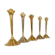 Mid-century set of 5 brass candlesticks by Lars Holmström, Arvika, Sweden.