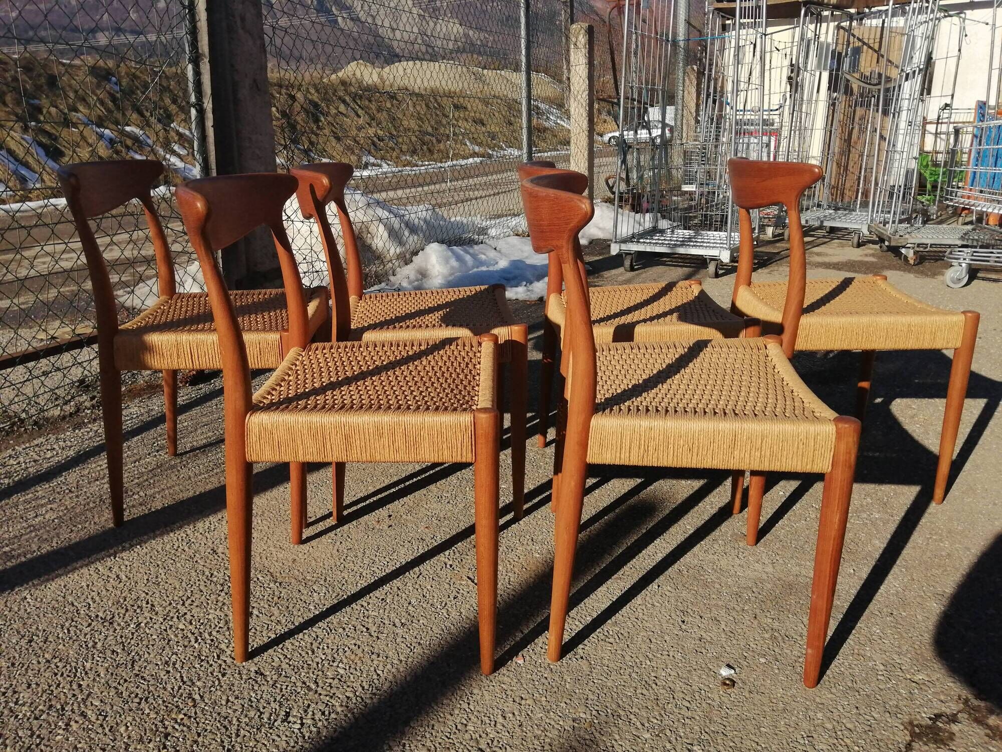 Series of 6 Scandinavian chairs Arne Hovmand-Olsen for Mogens Kold - 60s