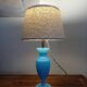 Blue Opaline Glass Table Lamp, 1970s