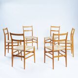 Chaises Gio Ponti Cassina Leggera, set de 6, Italie 1956
