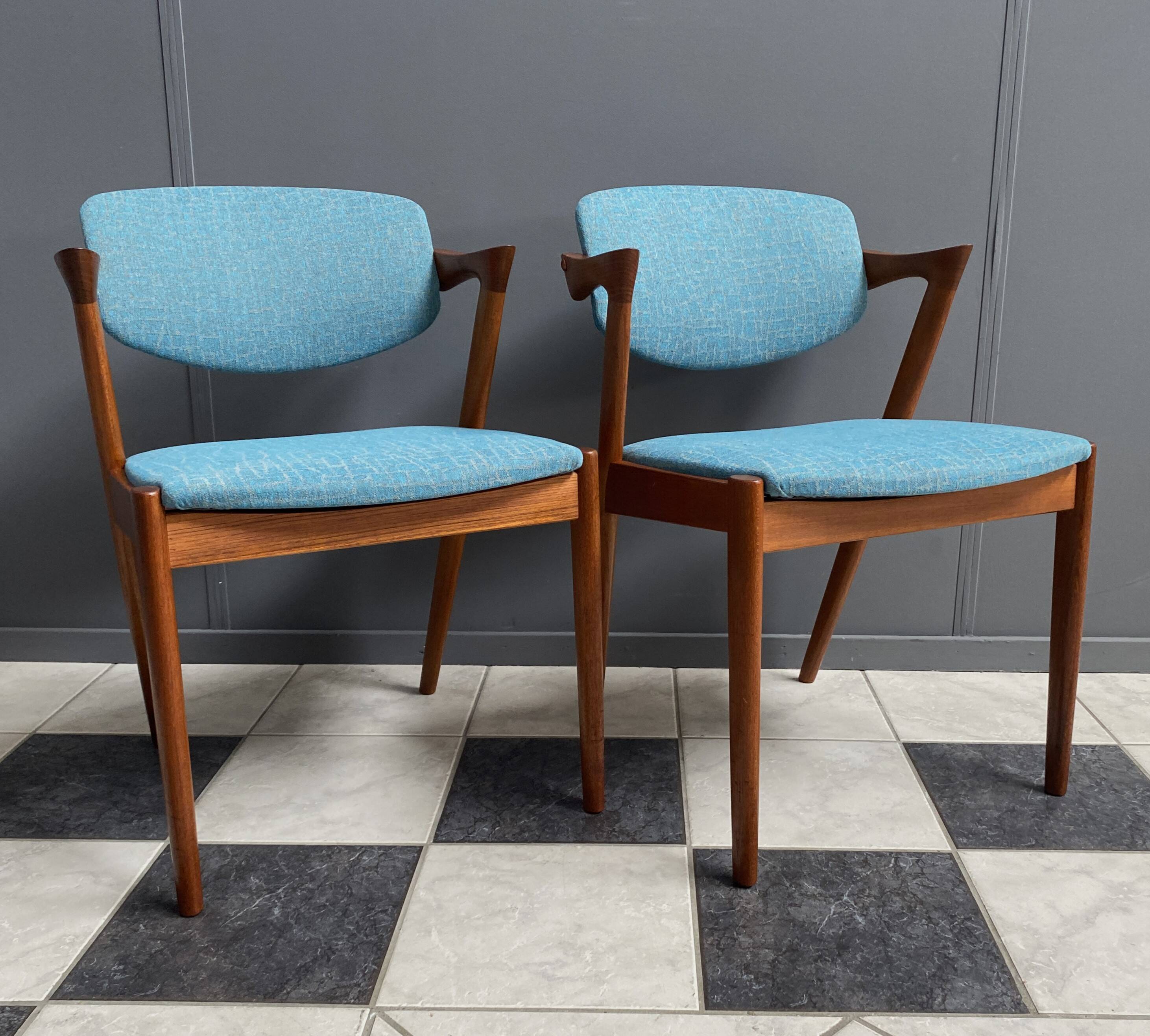 Set of 2 Kai Kristiansen Model 42 Teak Z-chairs for  Shou Andersen Denmark