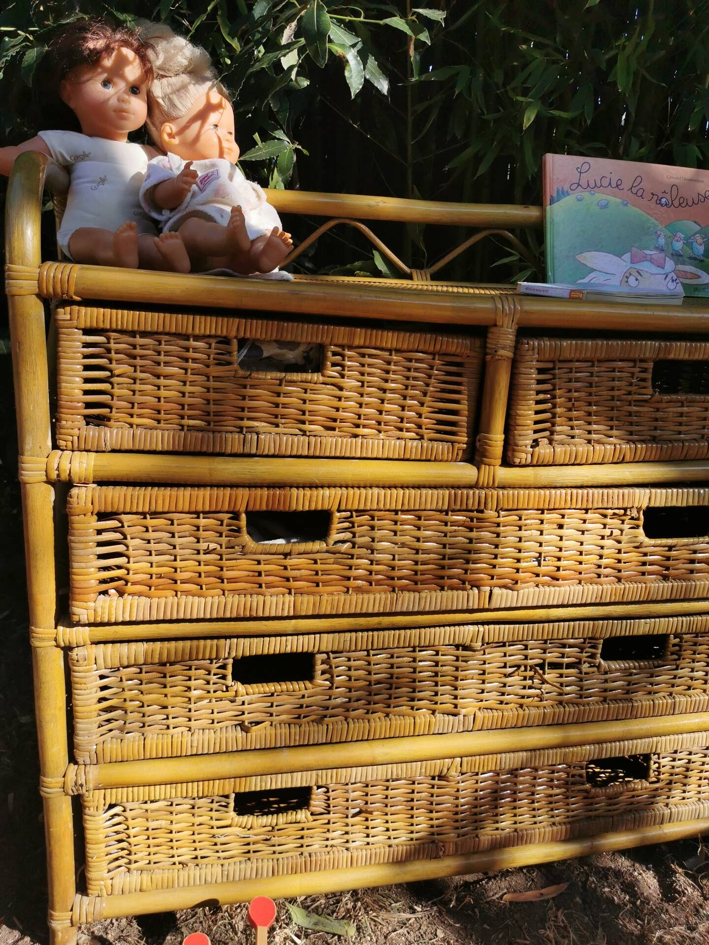 Rattan chest of drawers