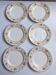 Set of 6 flat plates Salins model Simone beige with flowers.