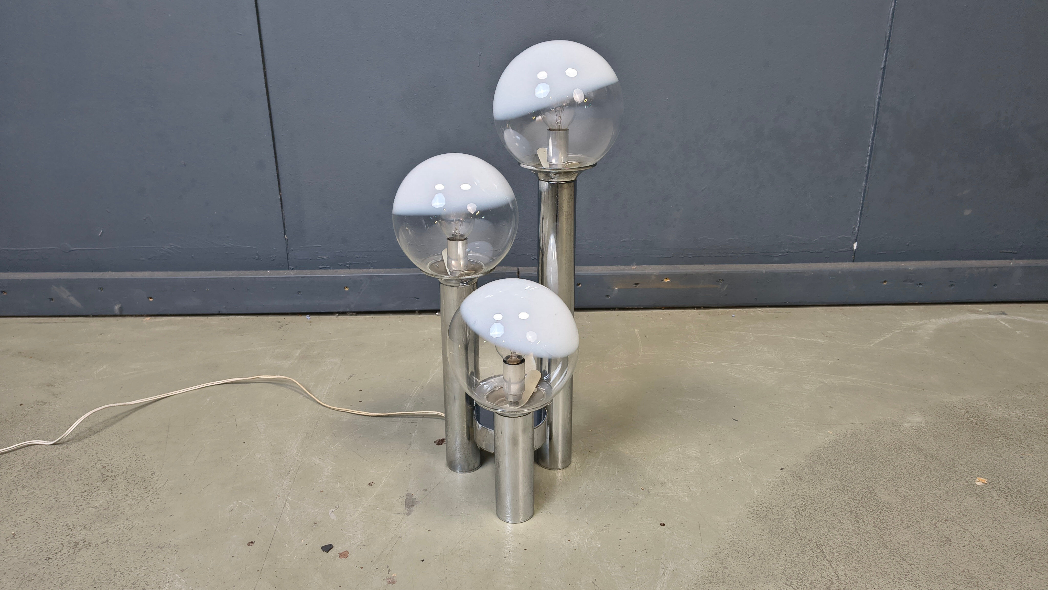 Vintage glass globe table lamp by Mazzega, 1970s