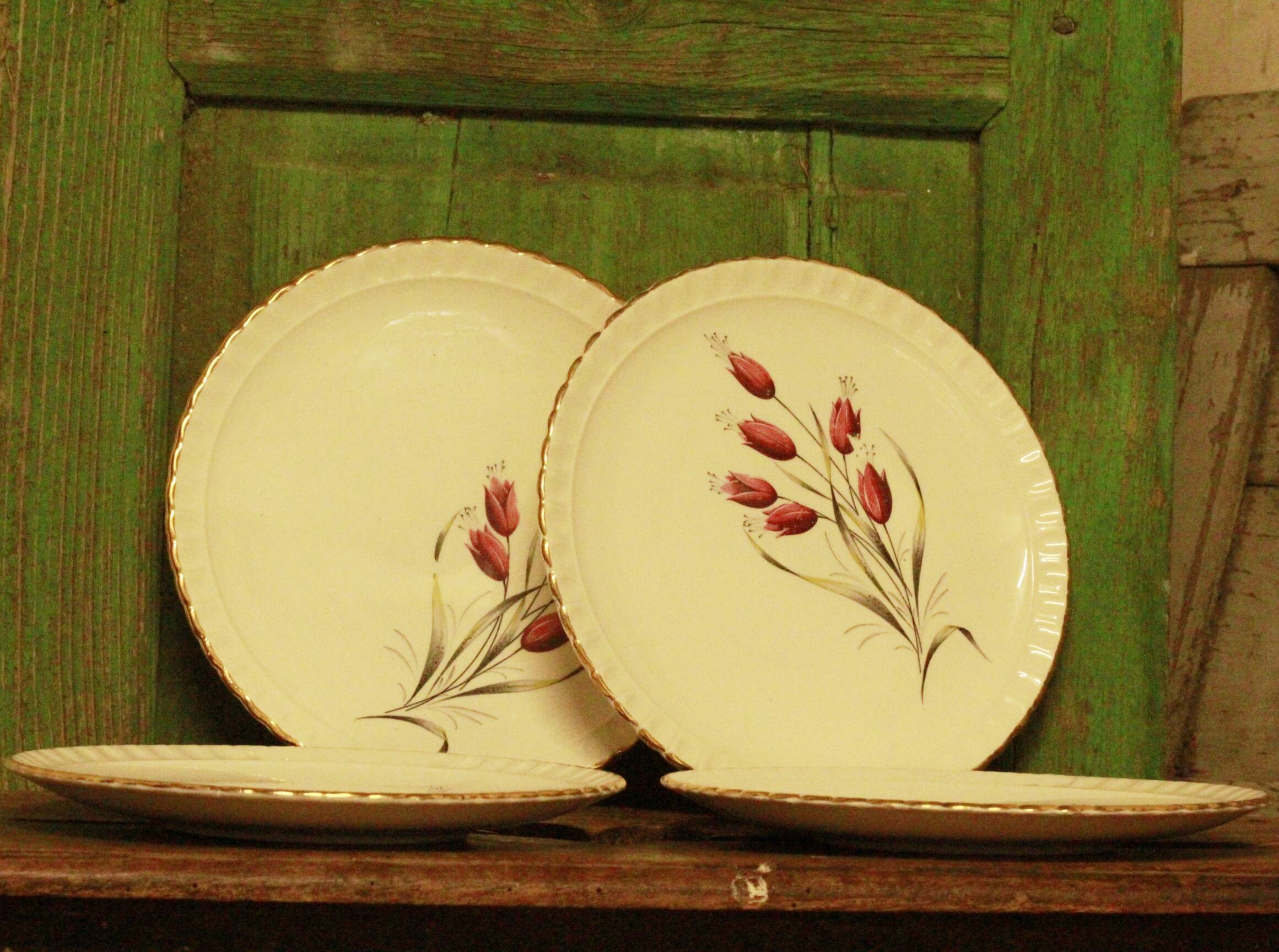 Lot de 4 anciennes à dessert
