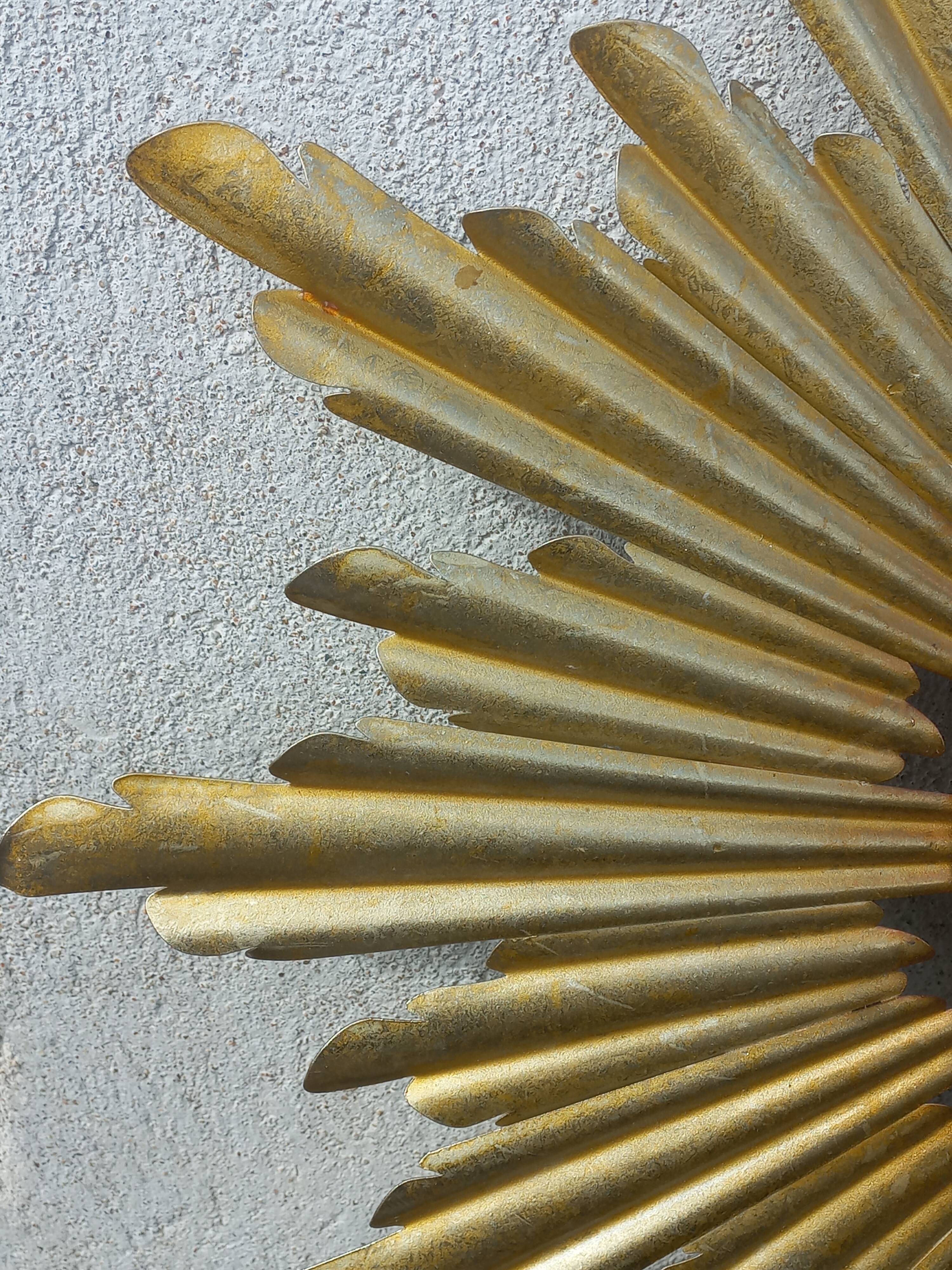 Gold metal sun mirror