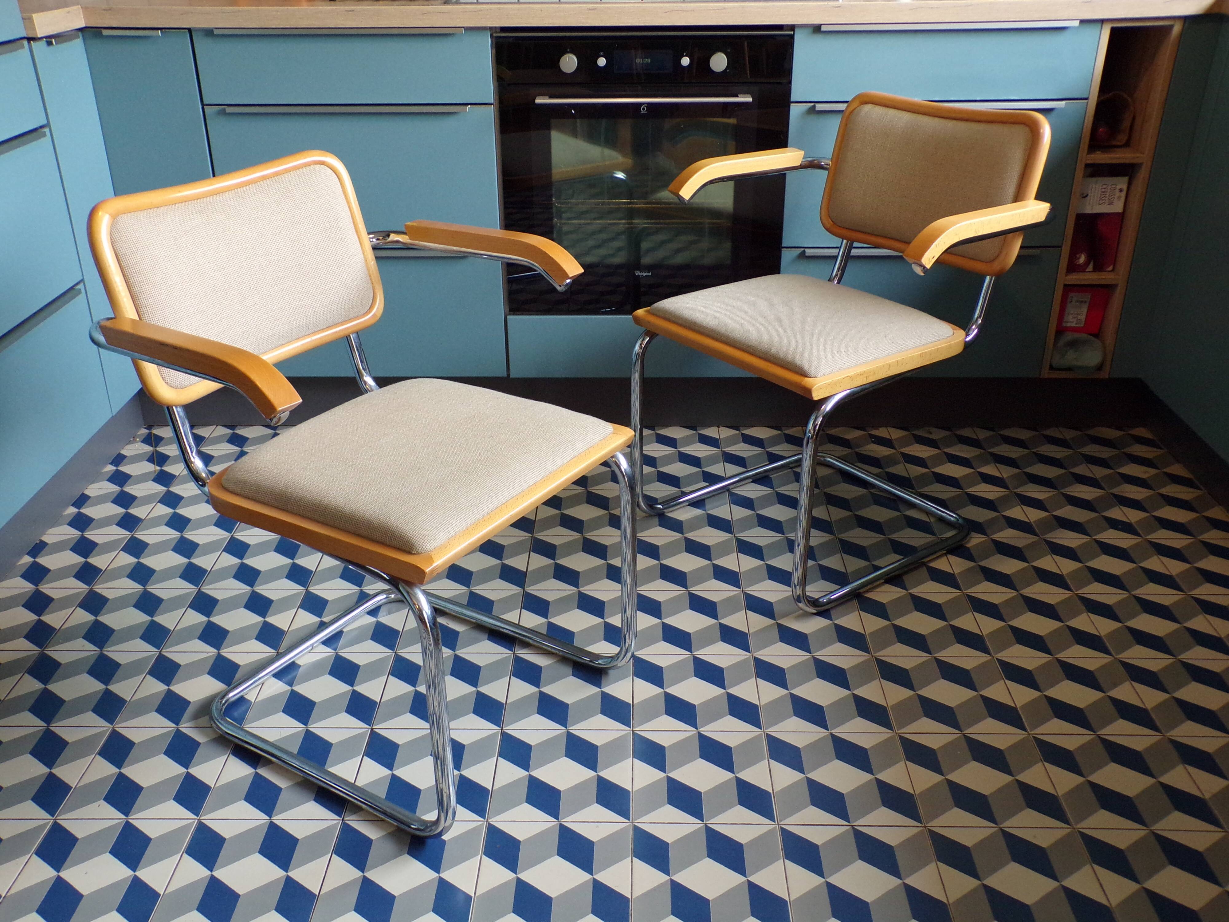 Pair of B64 Cesca Breuer armchairs