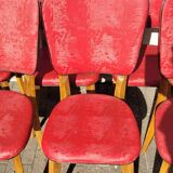 6 chaises vintage 1960 en bois et skaï