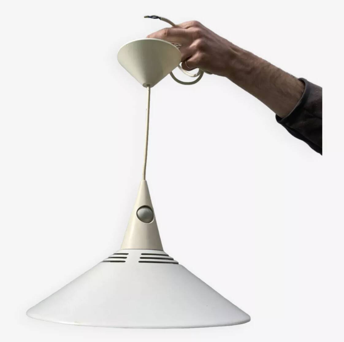 Pendant light 1980 white metal