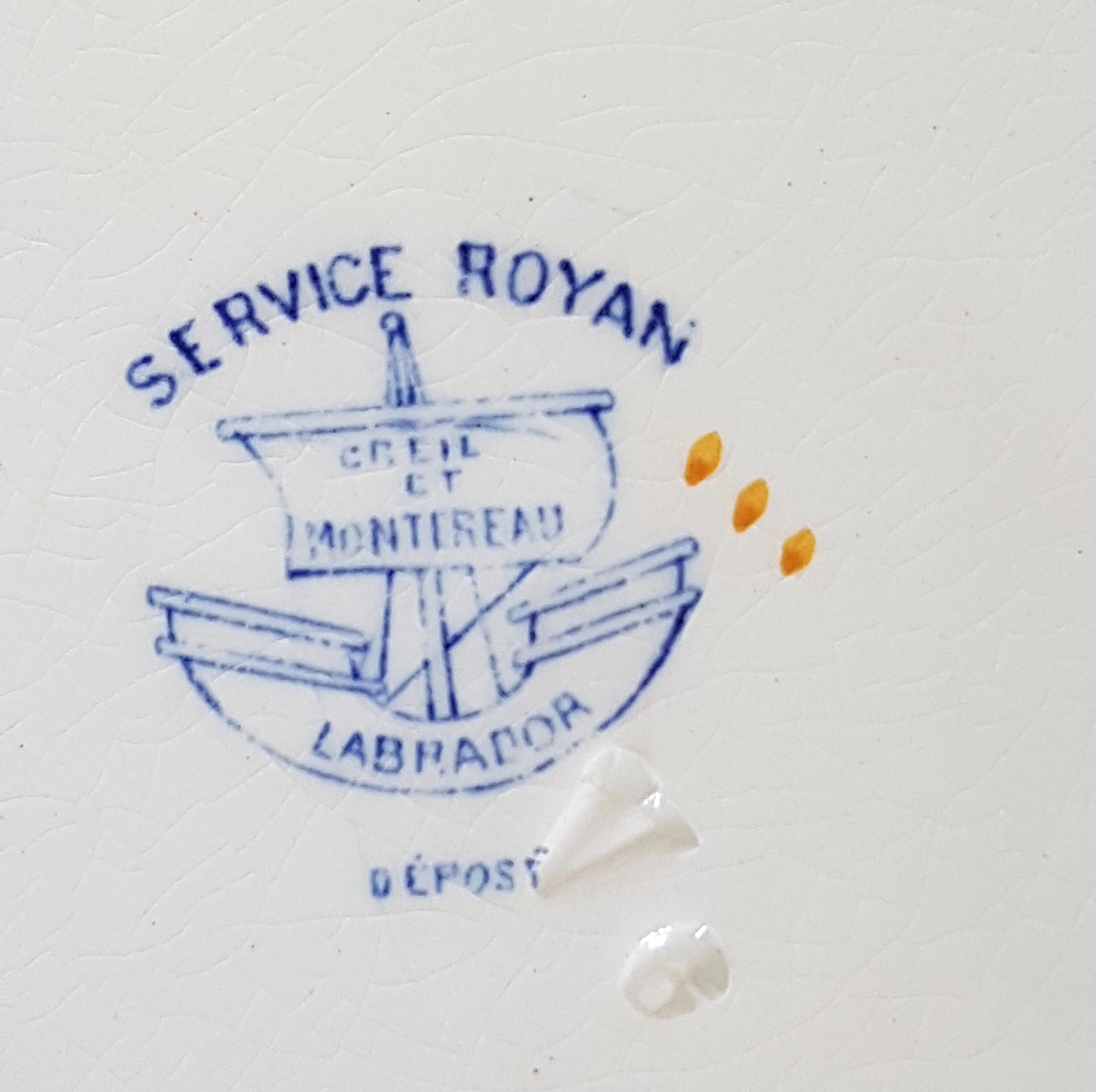 6 dinner plates old creil and montereau labrador service royan