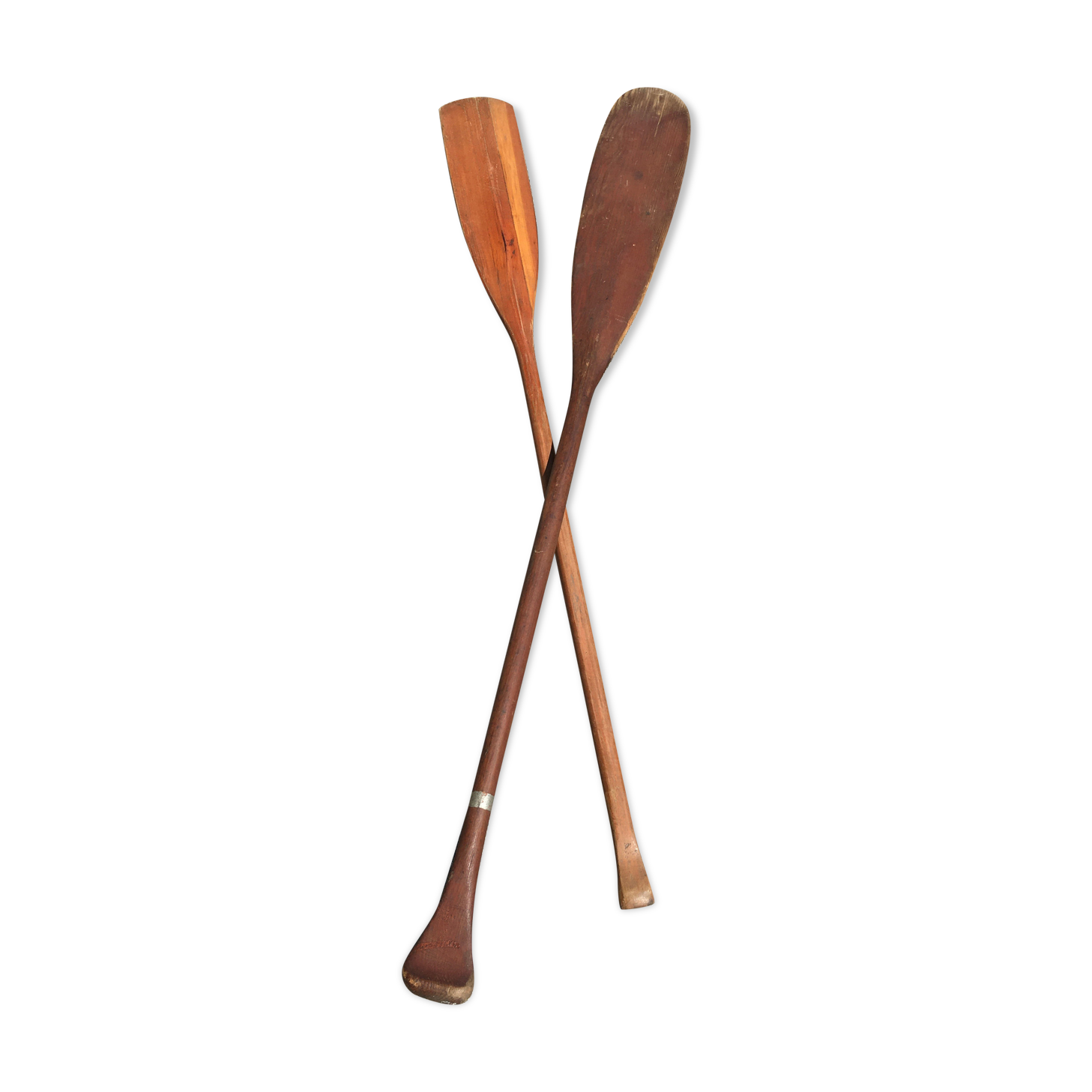 Pair of vintage wooden oars