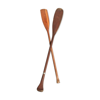 Pair of vintage wooden oars