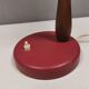 Table lamp in aubergine coloured metal, brass bend and teak wood 1960-70s