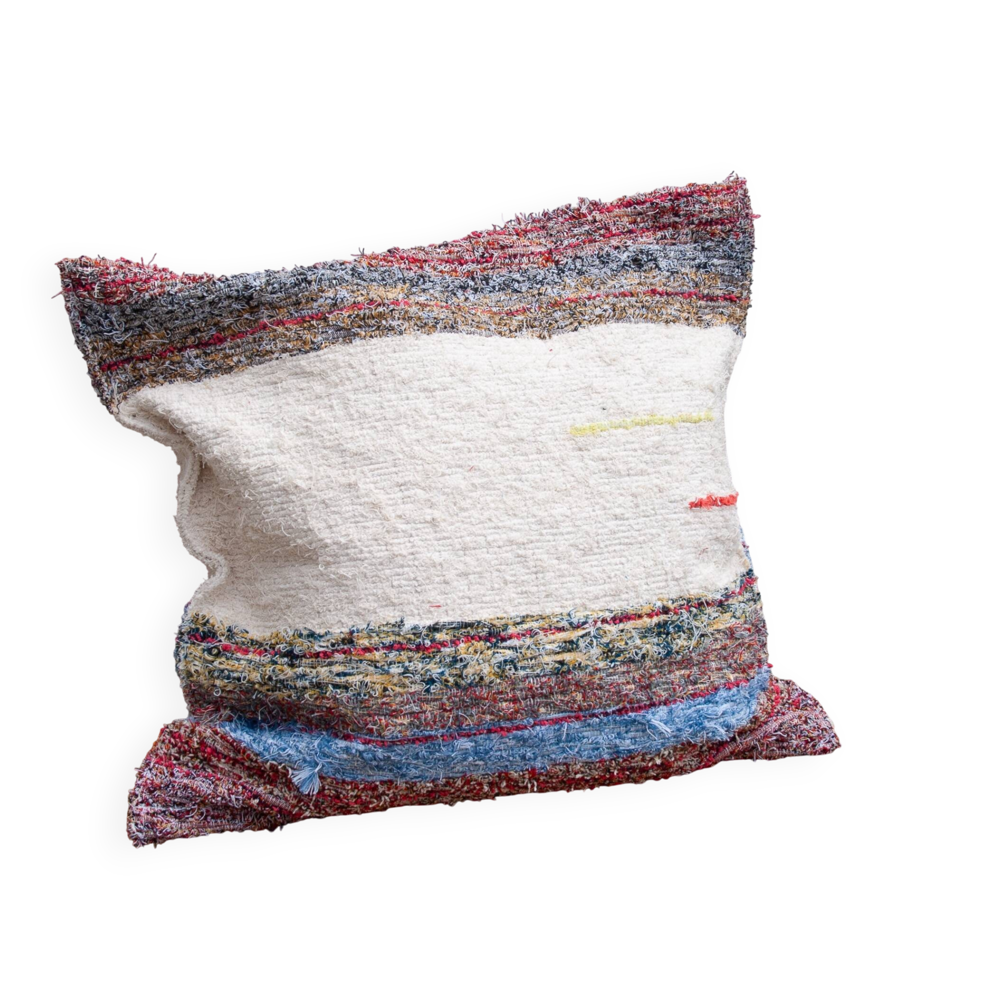 Housse de cousin artisanale tissé main en coton recyclé