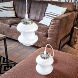 White vintage portable lamp