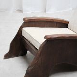 Brutalist elm armchair 1960