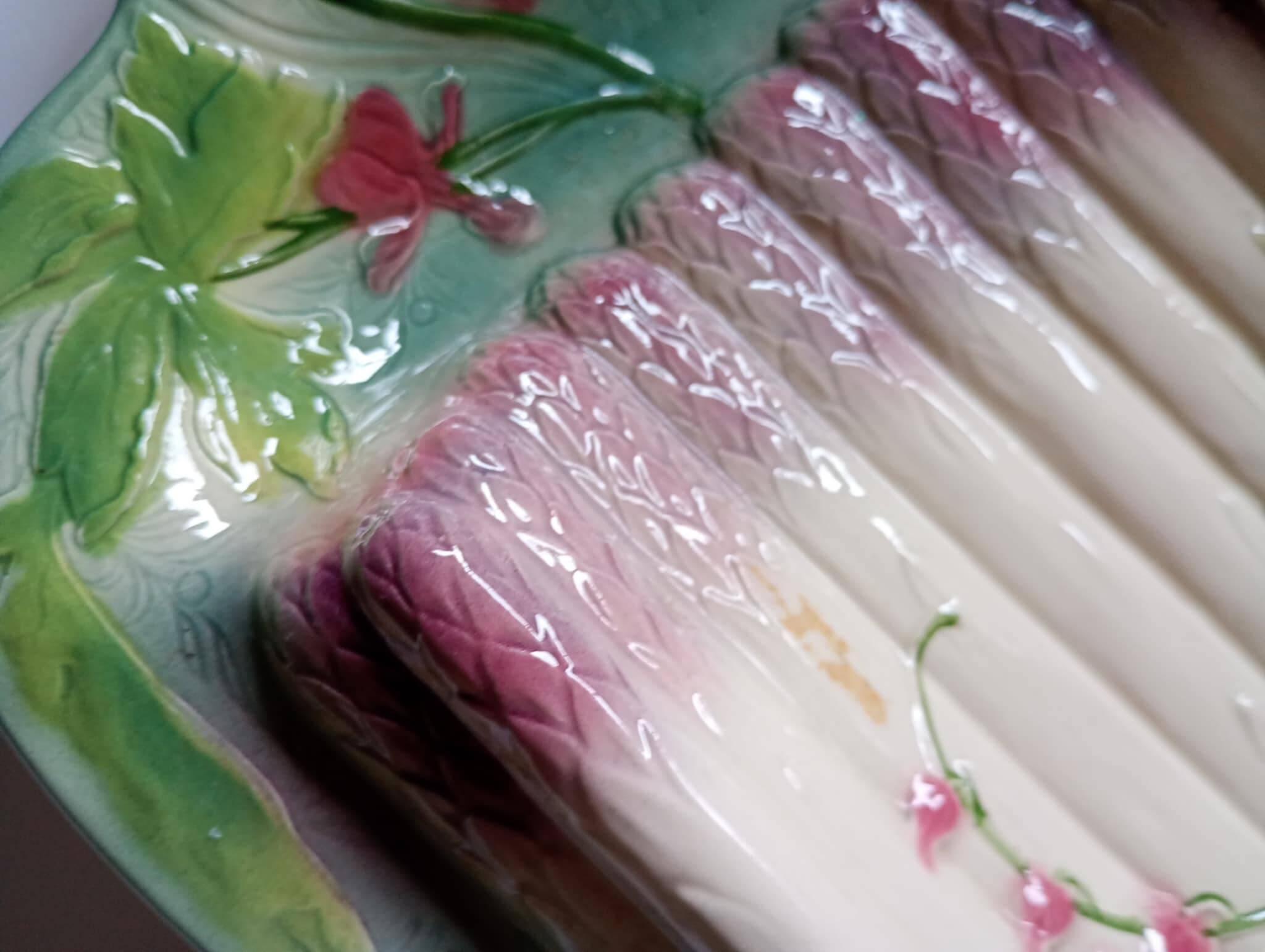 St Clément France majolica asparagus tray in slip