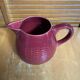 Old Red Ceramic Jug Woven Willow Style Vintage #E336