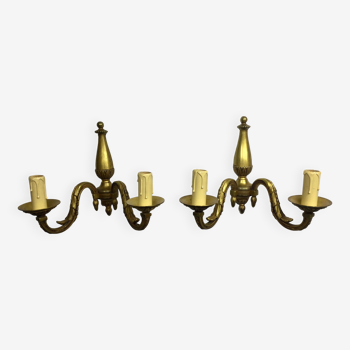 Paire d’appliques Bronze 2 lumières