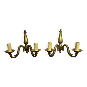 Paire d’appliques bronze