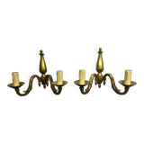 Paire d’appliques Bronze 2 lumières