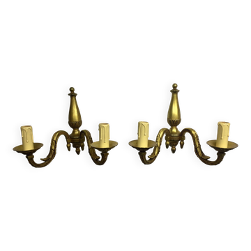 Pair of sconces Bronze 2 lights