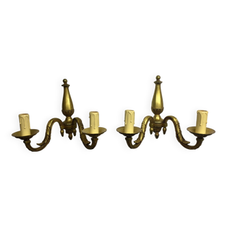 Pair of sconces Bronze 2 lights