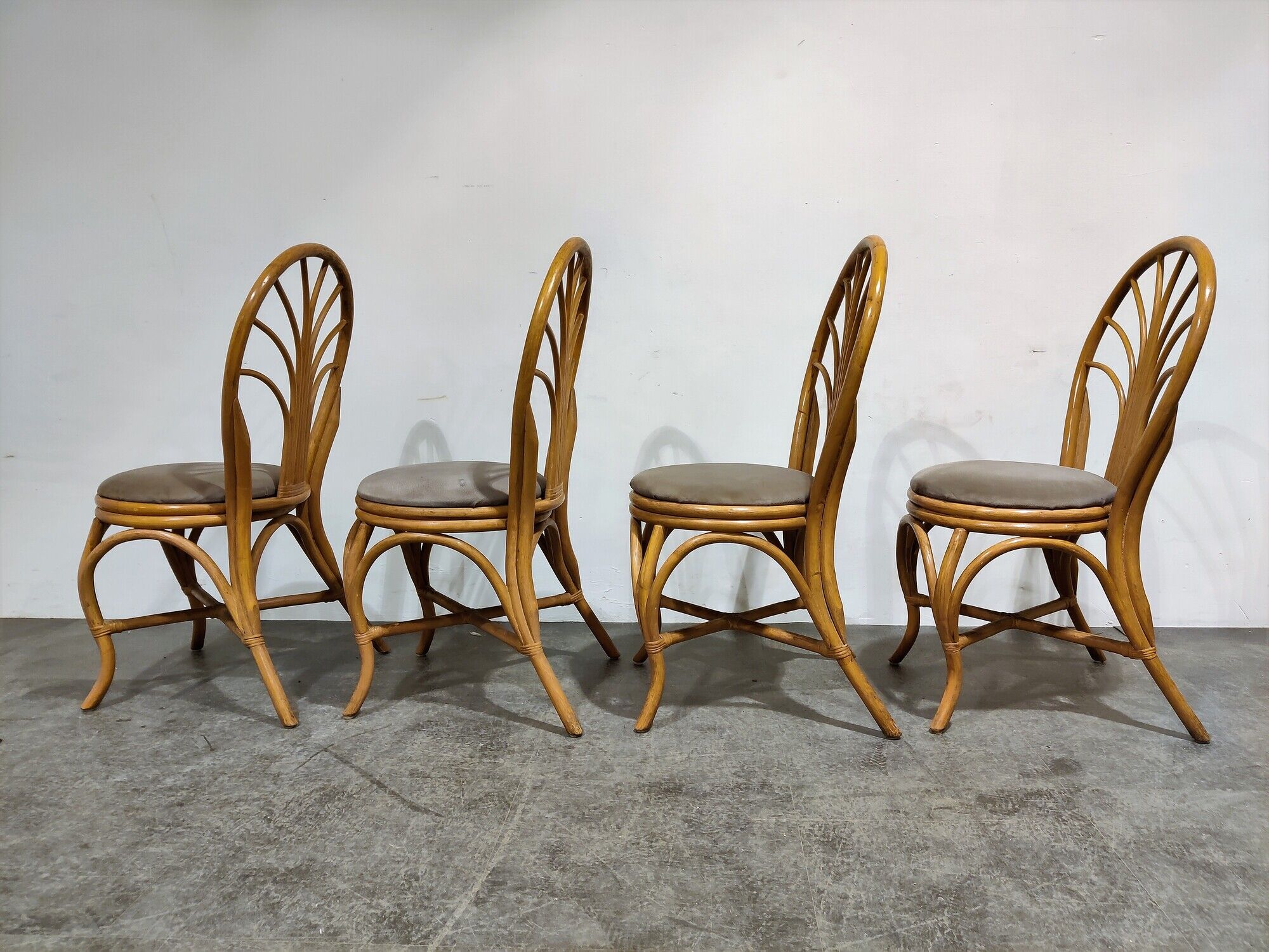 Vintage bamboo dining chairs, 1960s