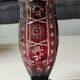 Large vase in hand-cut Bohemian crystal. Deep ruby red. Roemer style. Dim 29 x 14.5 cm