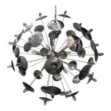 Brass cap and murano’s drops sputnik chandelier