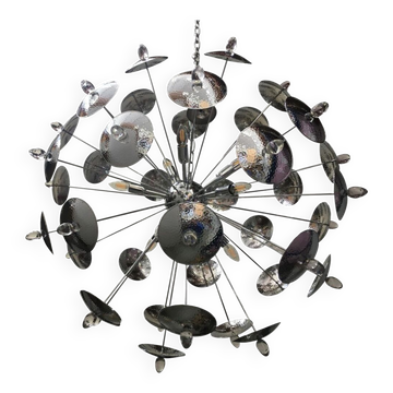 Brass cap and murano’s drops sputnik chandelier