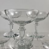 Set of 8 glass champagne glasses XIXth
