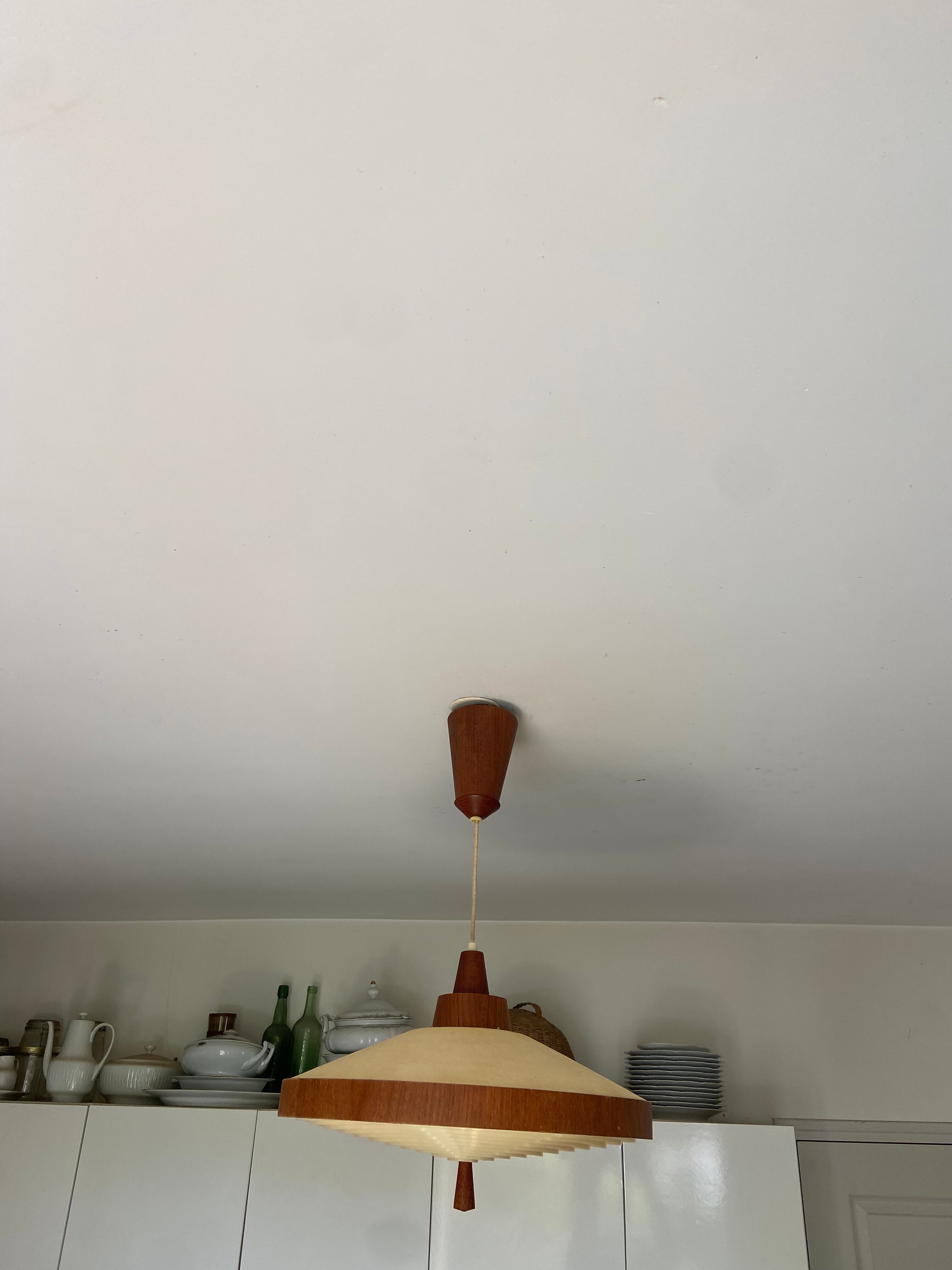 Scandinavian teak suspension Temde Leuchen 60s