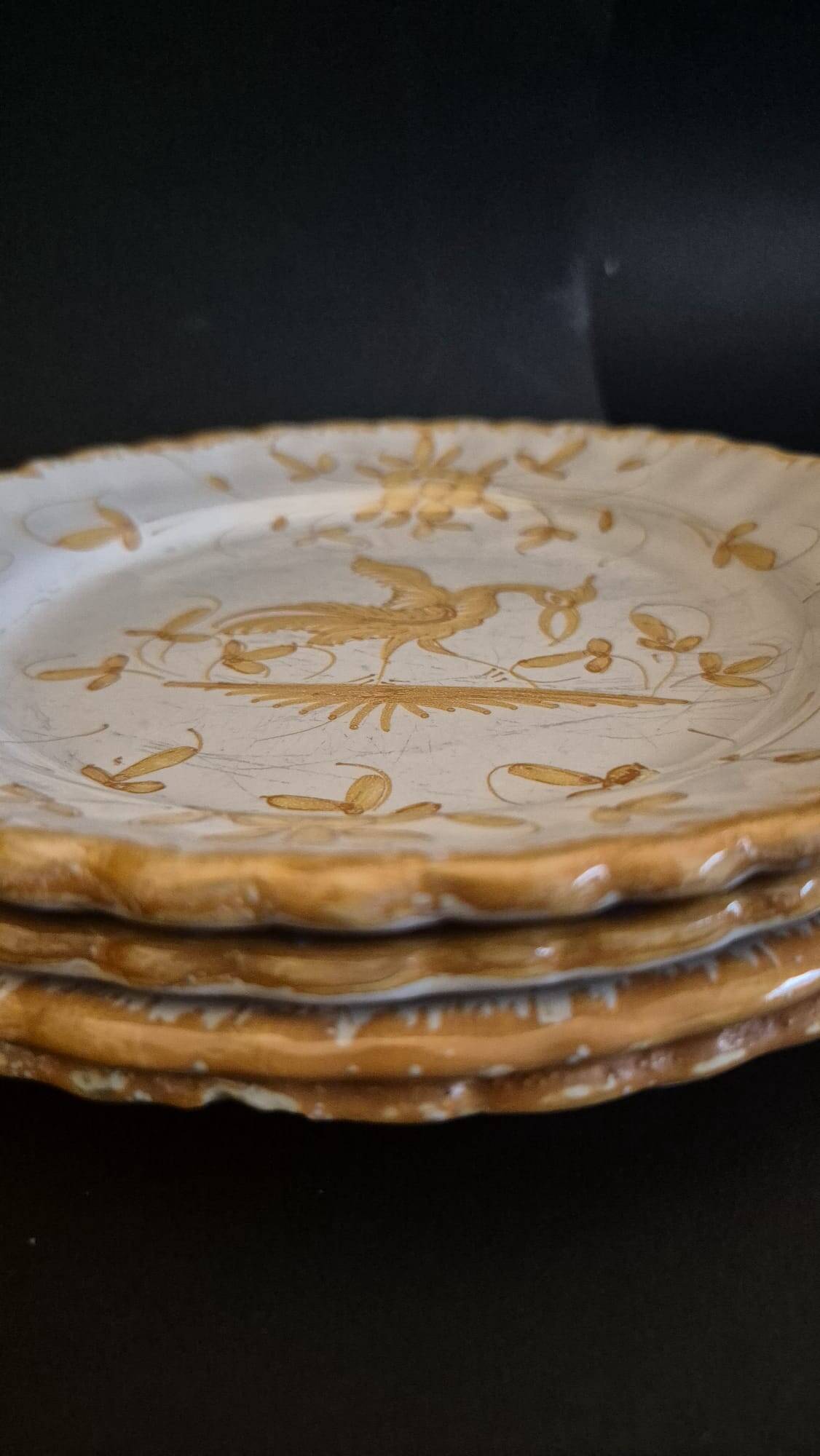 4 Handmade Martres Tolosane Dessert Plates