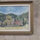 Vintage watercolor – Village at the foot of the hills