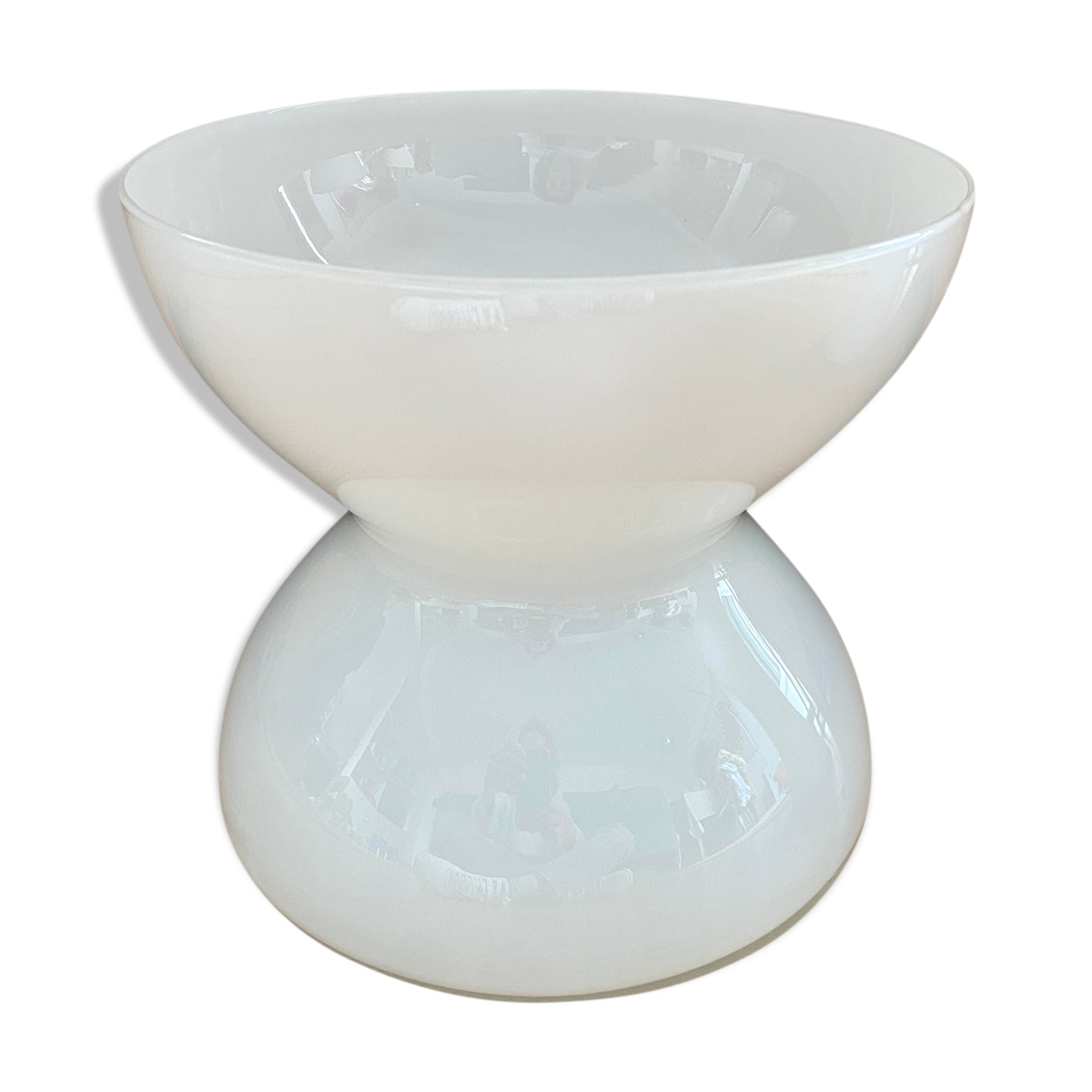Anne Nilsson for Ikea white glass diabolo vase