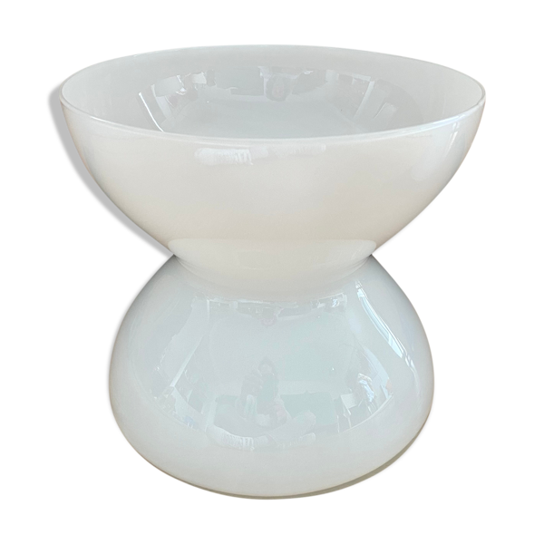 Diabolo vase in white glass XL Anne Nilsson for Ikea | Selency