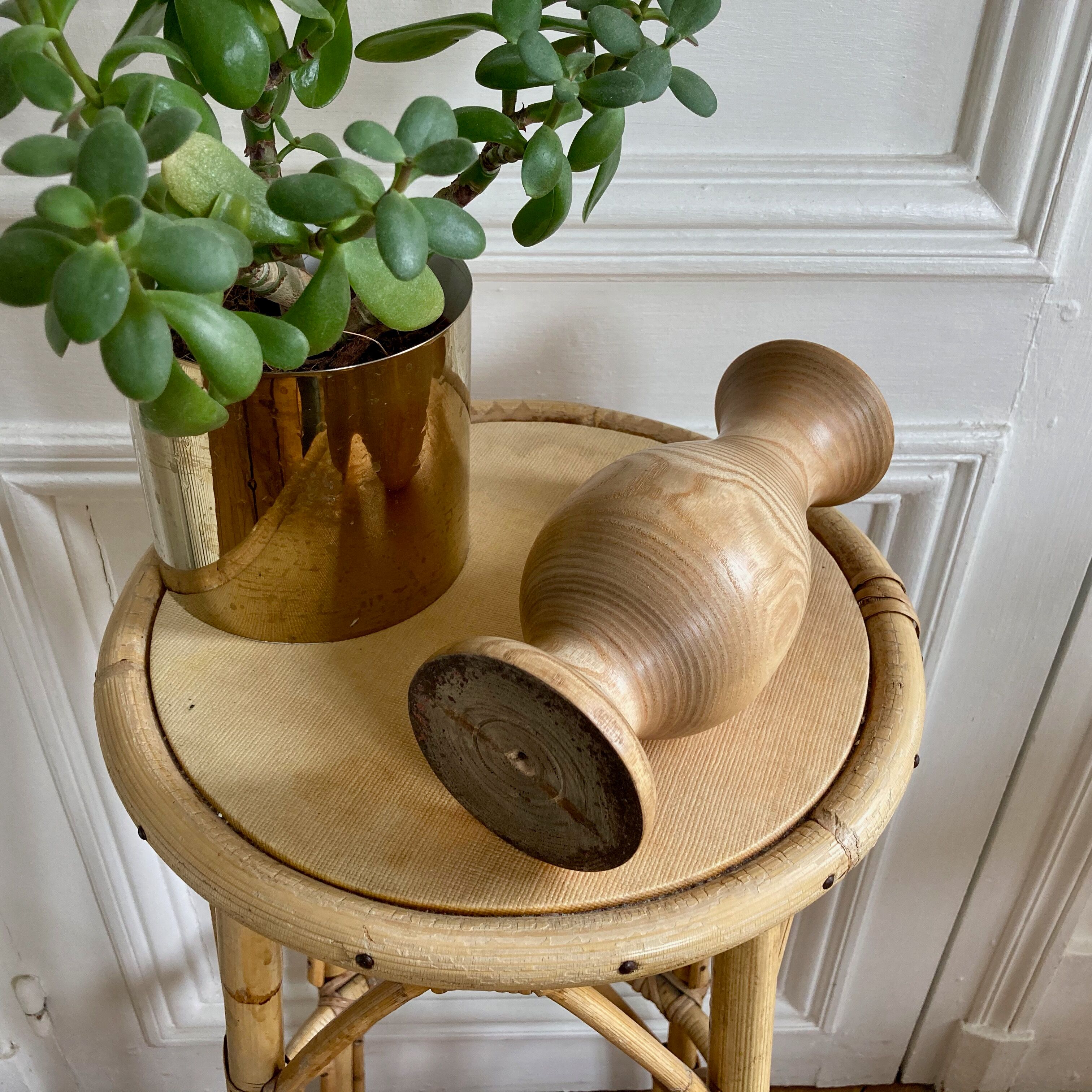 Matte turned wooden vase