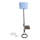 Wrought iron floor lamp with sandstone shelf herbarium decoration, 60s