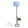 Wrought iron floor lamp with sandstone shelf herbarium decoration, 60s