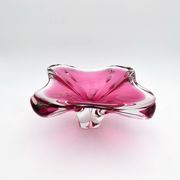 Large Crystal Bowl Bohemia Josef Hospodka 2.6kg Ruby Design 1960
