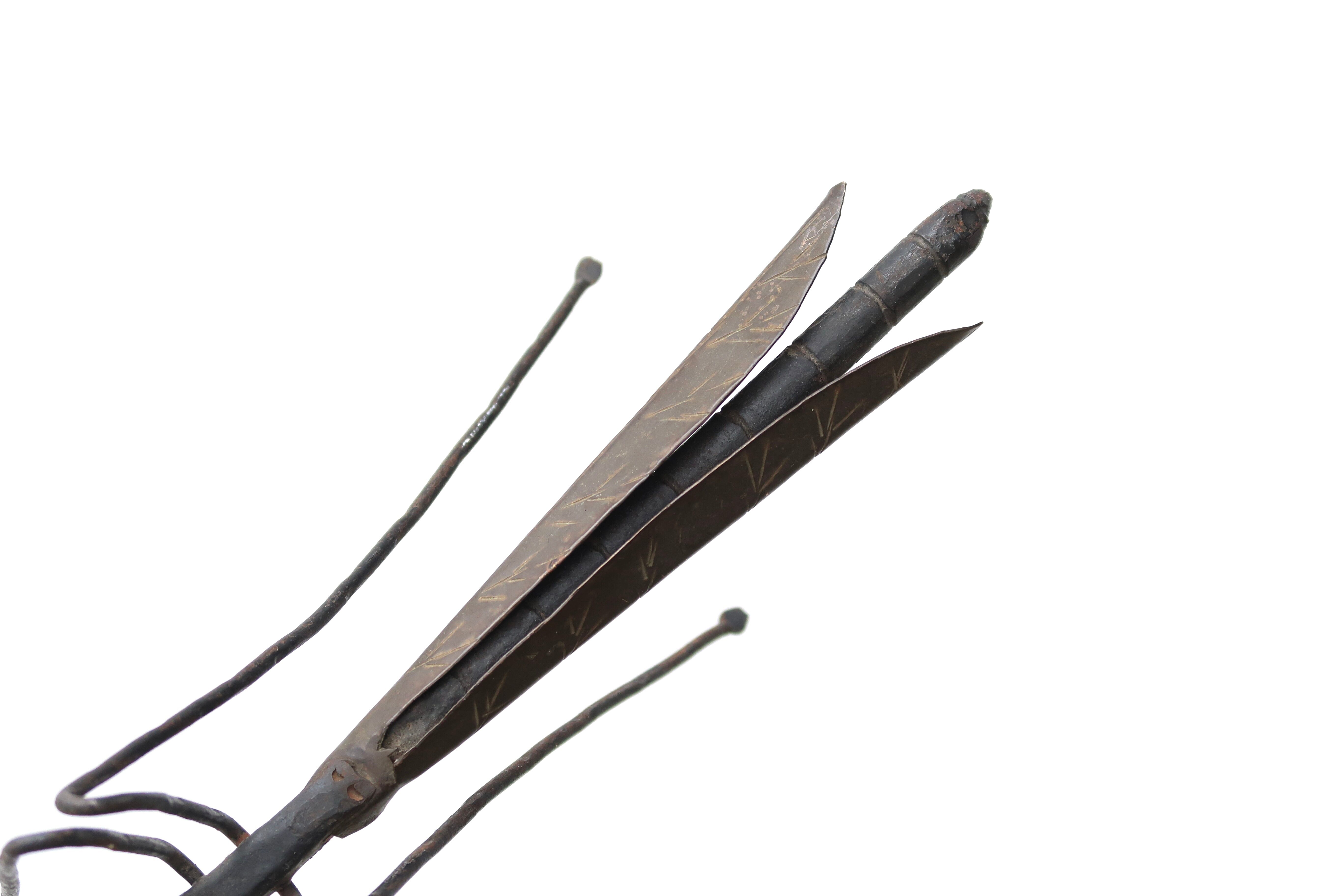 Sculpture of a religious mantis in wrought iron, 50s