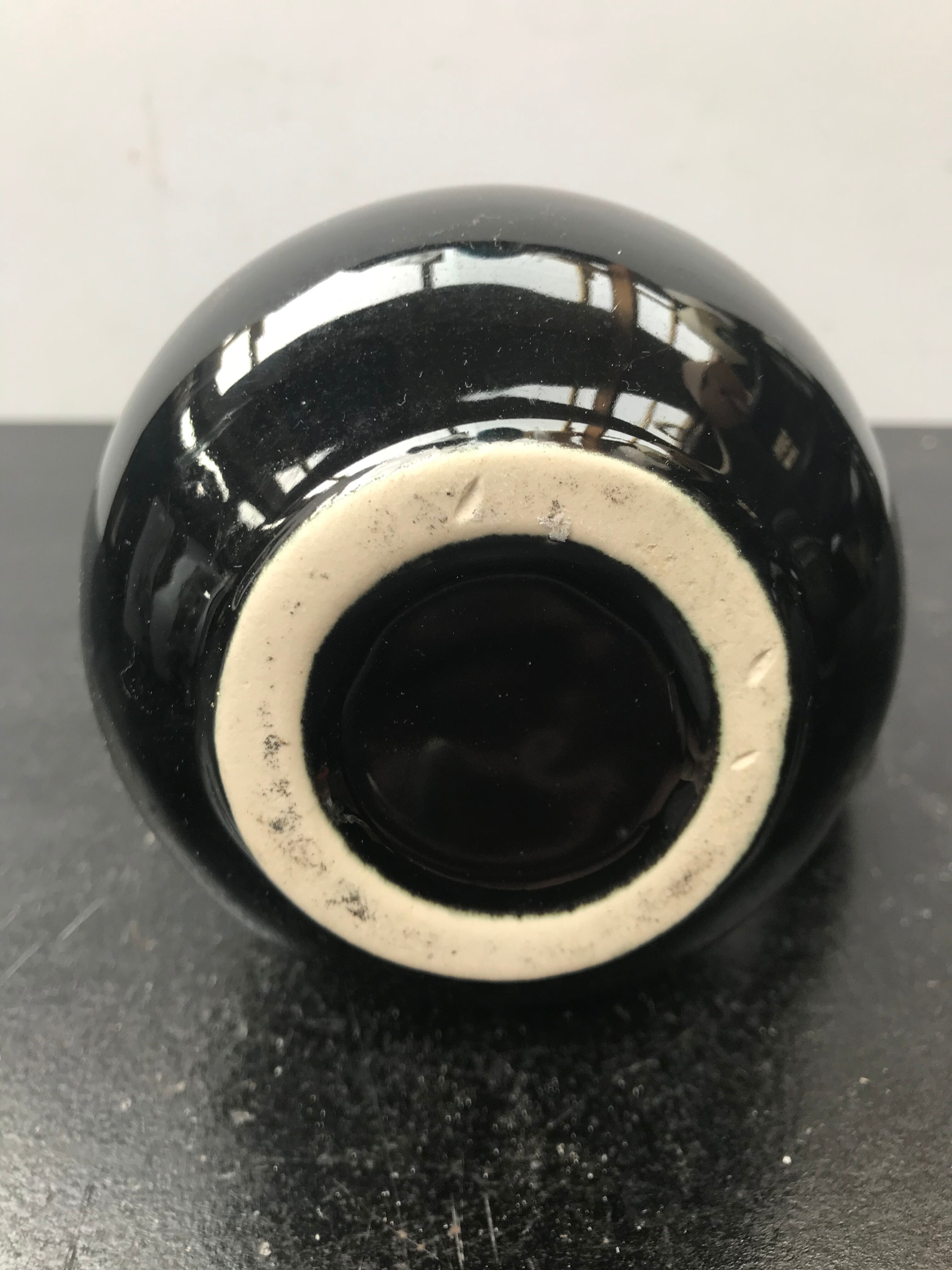 Former black ceramics pitcher vintage 70s