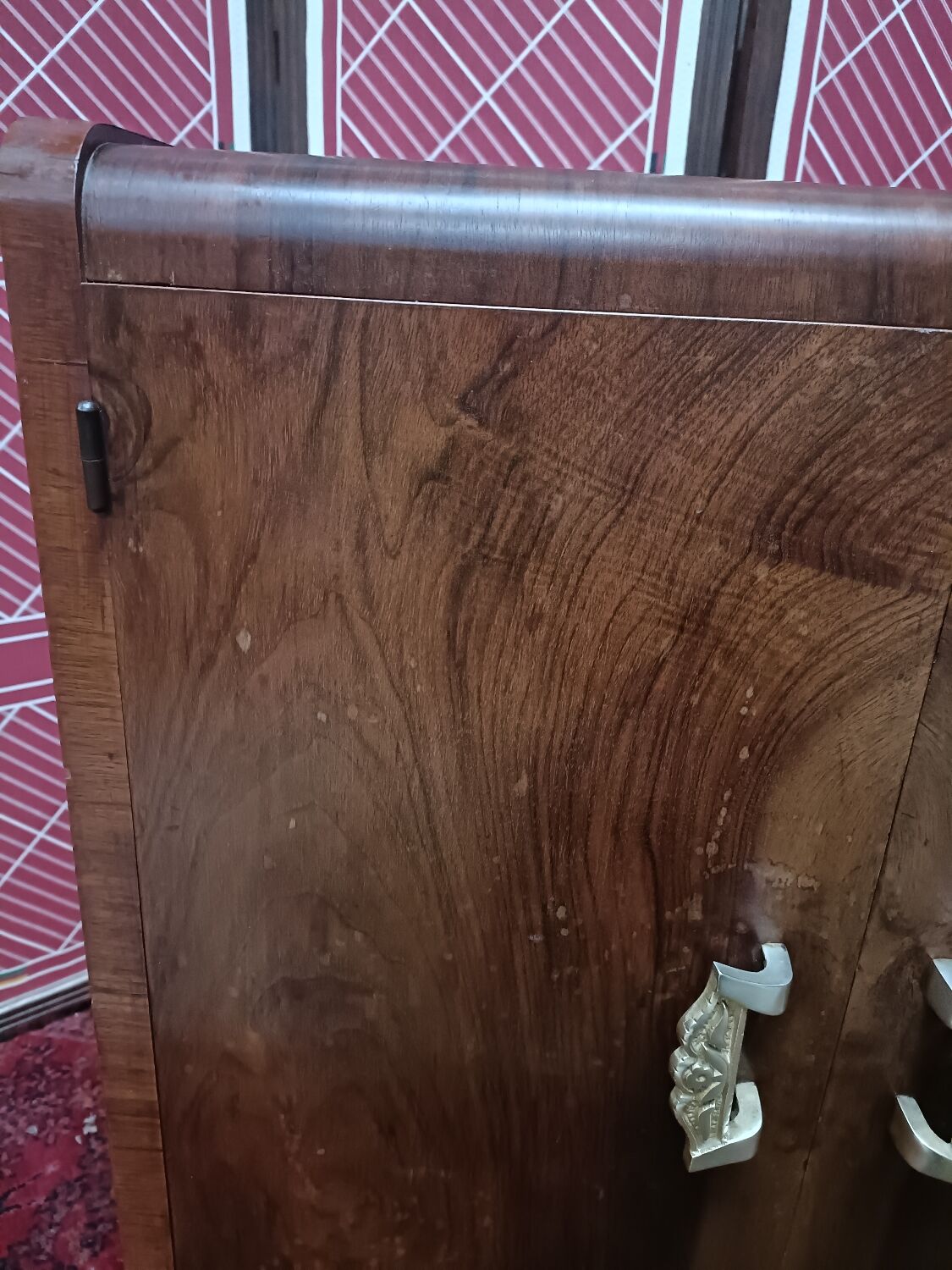 Art deco bar furniture symmetrical walnut veneer