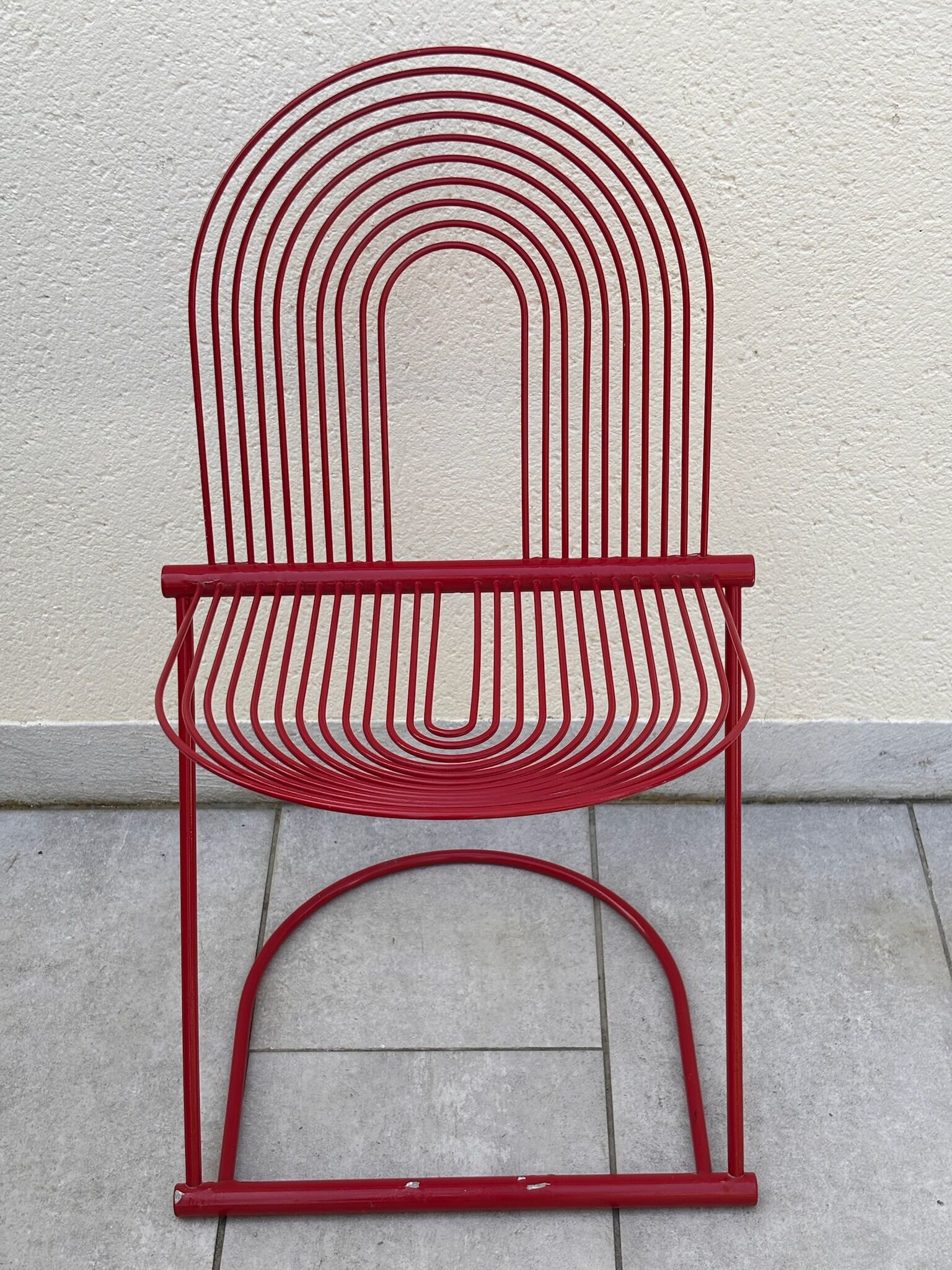 Swing Chair Jutta and Herbert Ohl Rosenthal Lübke 1982 Lacquered Red Steel