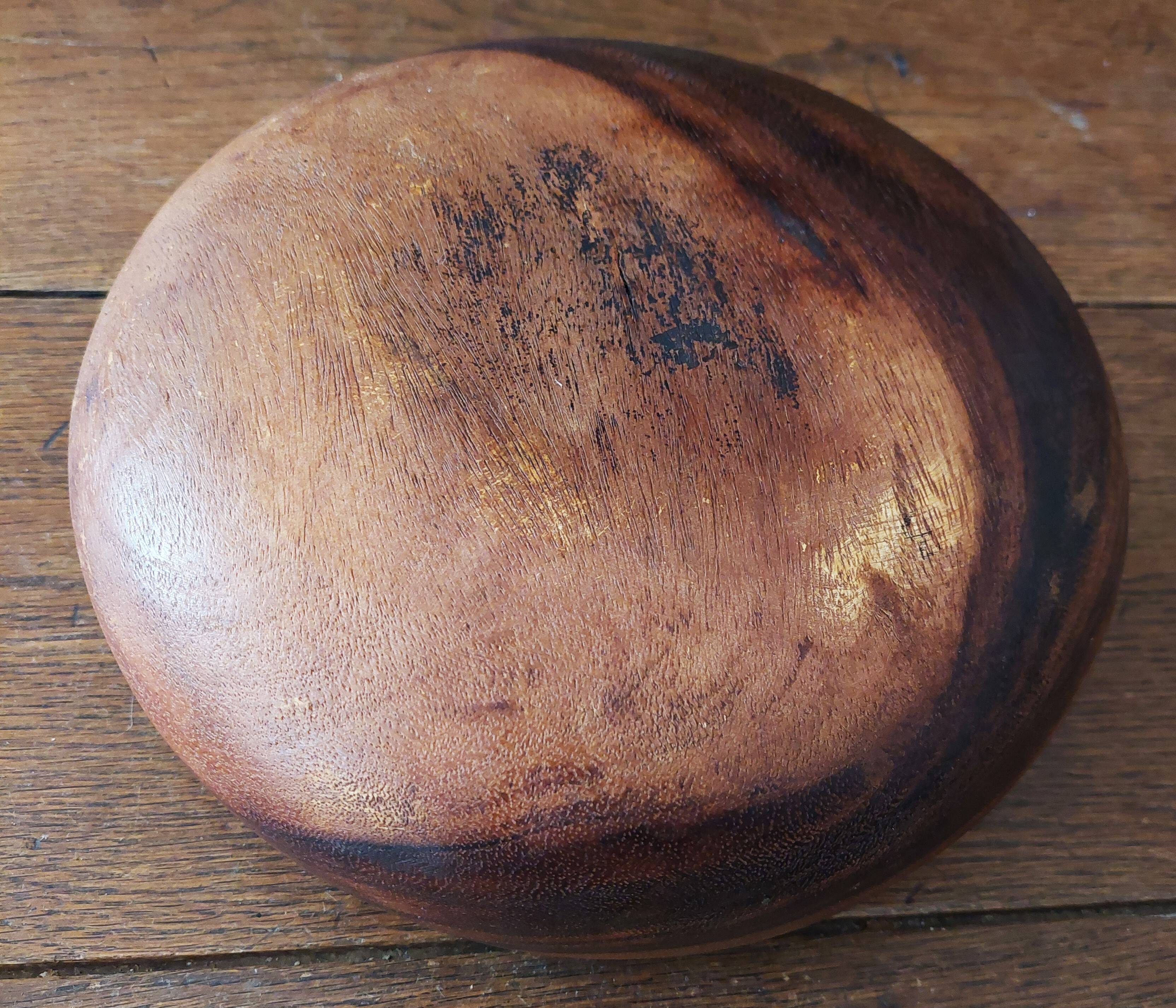 Vintage wooden fruit bowl