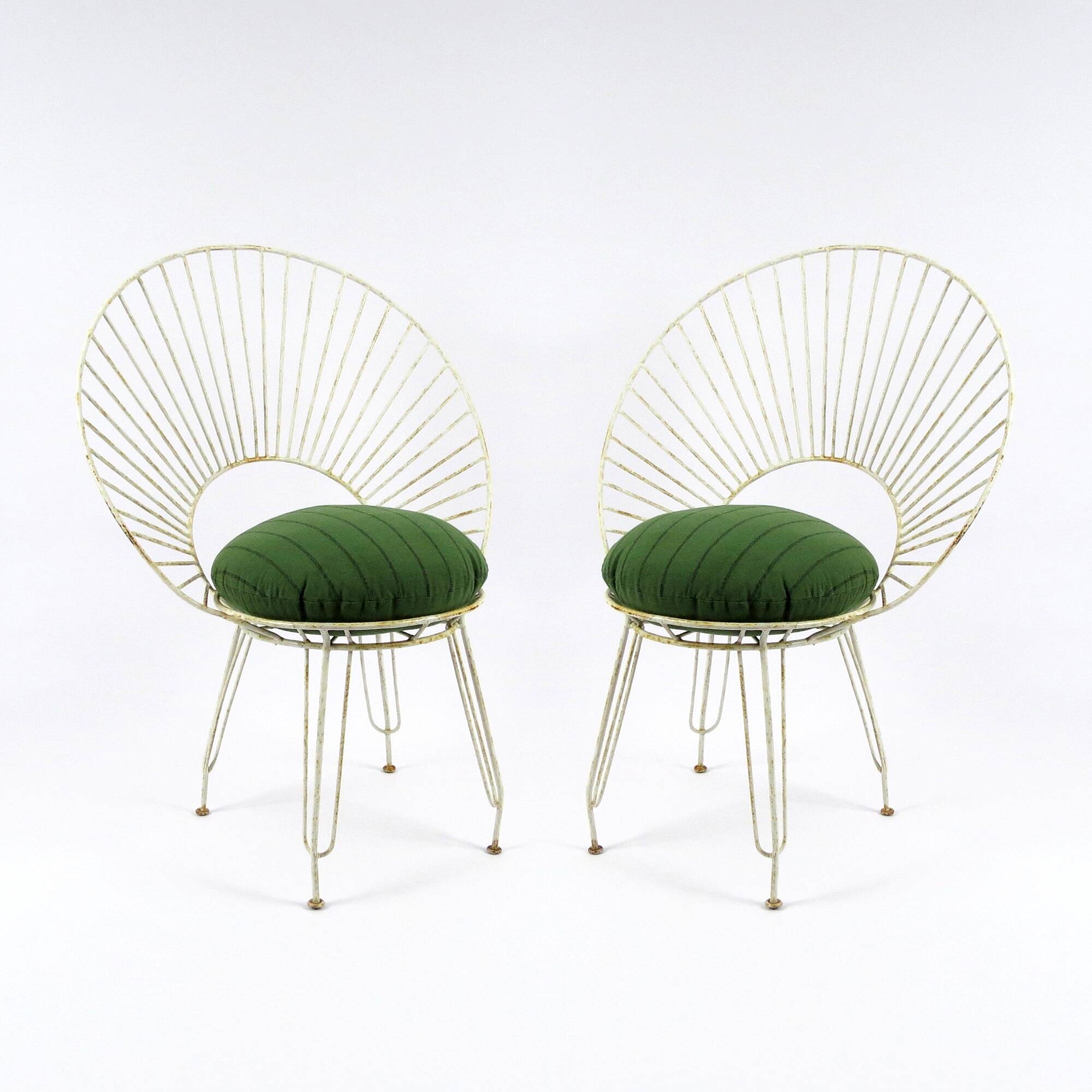 Set of 2 French garden chairs, 1950s