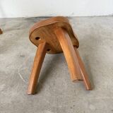 Pair of Henri Bataille oak stools